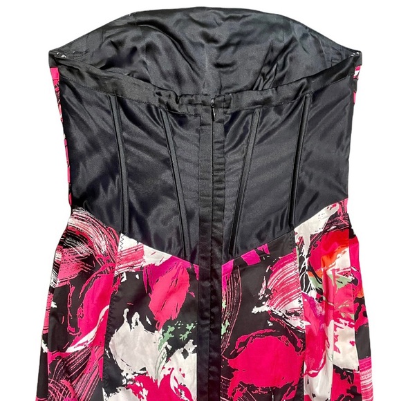 bebe Strapless Floral Dress sz Small - Picture 3 of 6